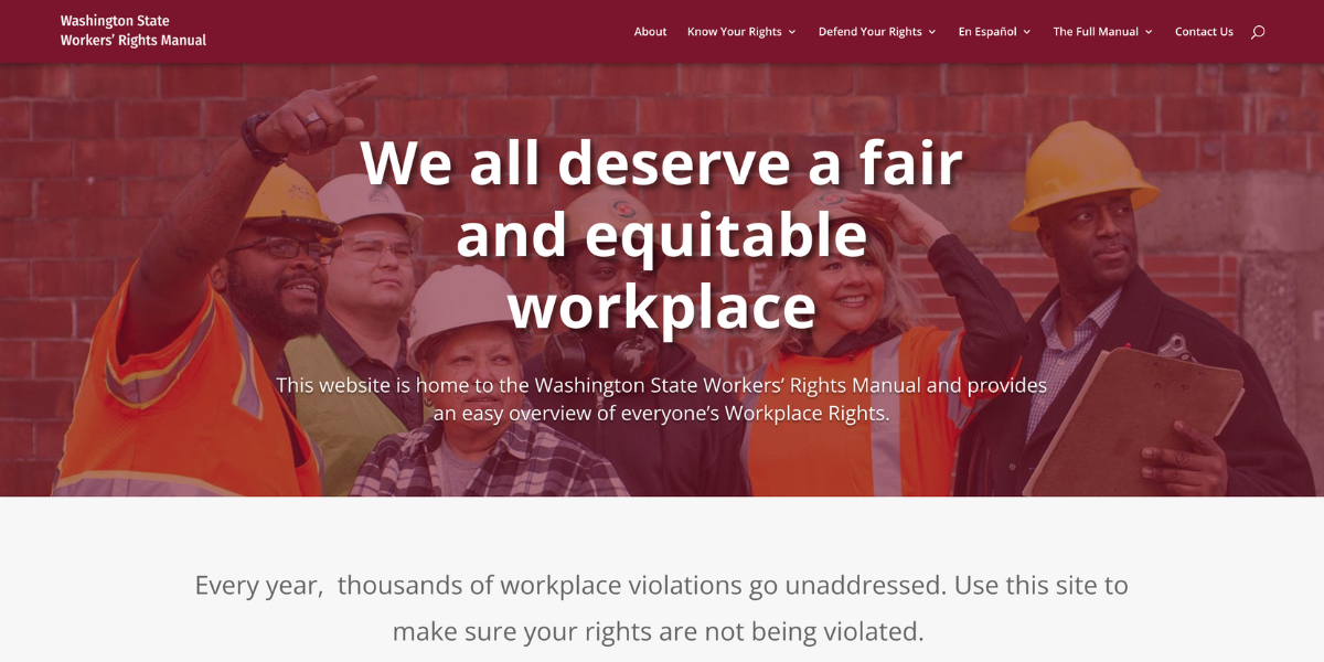 Rights at work website mainpage
