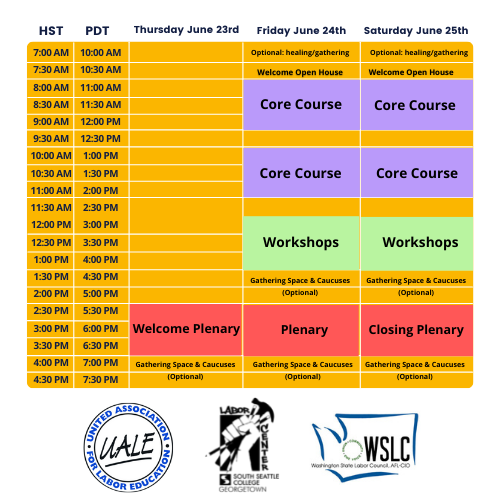 SIUW 2022 workshop schedule